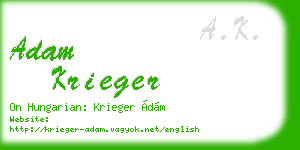 adam krieger business card